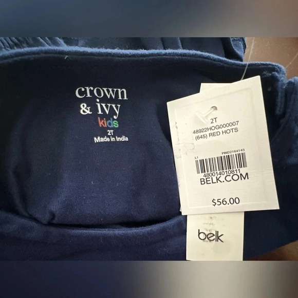 ⭐️ NWT ⭐️ Crown and Ivy Kids Christmas Quilted Vest, Shirt and Pants Set Size 2t - Picture 4 of 10